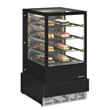 Imagem de Vitrine Refrigerada Dupla Função Conveniência Gourmet Gger070 Gelopar Balcão Preto 220v