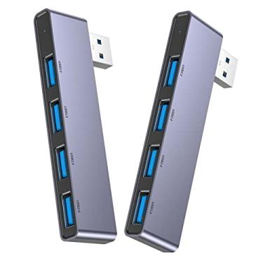 Imagem de Hub USB, pacote com 2, hub USB Fidioto de 4 portas (1 hub 3.0, 3 x 2.0) divisor USB expansor USB para laptop, Xbox, pen drive, HDD, console, impressora, câmera, teclado, mouse