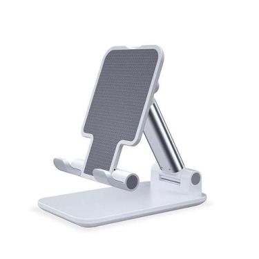 Imagem de Suporte Celular E Tablet Ajustável Articulado De Mesa Branco - Basike 