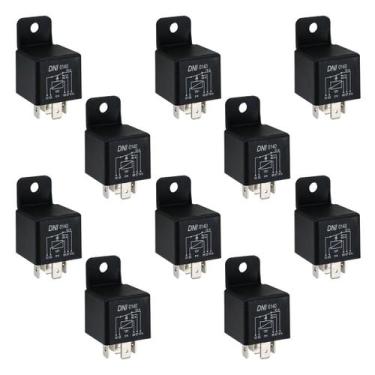 Imagem de 10 Rele Auxiliar injeção 5t 12v 40/10a Universal c/ suporte - DNI