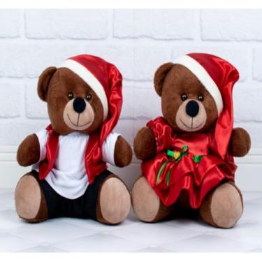 Imagem de CONJUNTO URSOS DE NATAL - PELUCIA TEDDE 22 CM (Colete e Vestido Petit Padrão - Pelúcia Marrom)