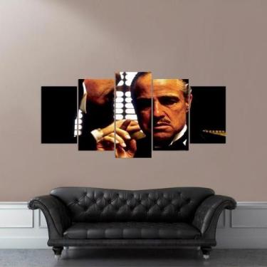 Imagem de Quadro Mosaico Poderoso Chefão Filmes Para Quarto 5 Peças - Descolada