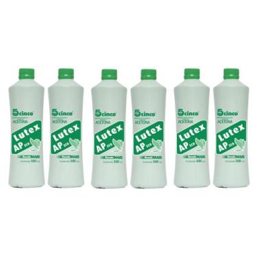 Imagem de Kit 6un Acetona Lutex Cinco 500ml Removedor de Esmaltes a Base de Acet
