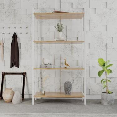 Imagem de Estante para Livros Industrial Aço Multiuso 4 Prateleiras 146cmx80cm A