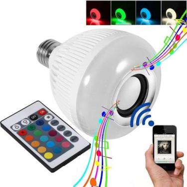 Imagem de  Lâmpada Luz Led Bluetooth Música Caixa Som + Controle - BCS