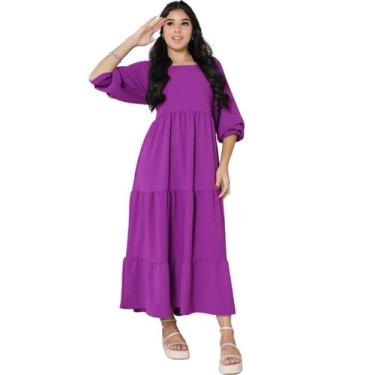 Imagem de Vestido Infantil Longo Com Manga Longa - Rey Shop, Violeta, 16