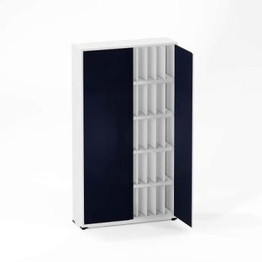 Imagem de Armário Registrador Em Aço 02 Portas Pandin 2,00 m Cinza e Azul Del Re