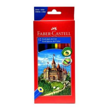 Imagem de Kit Lápis de Cor 12 Peças Faber Castell Volta Aula Escolar - Faber-Cas
