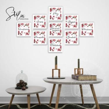 Imagem de Quadros Cristão Frutos Do Espírito Santo (Quadrado) - Stelix - Decoraç