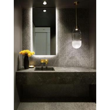 Imagem de Espelho lapidado bisotê iluminado com LED Frio - 40x70cm - Woodglass