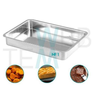 Imagem de Assadeira Retangular Alta nº1 Alumínio Sustentável para Assados, Bolos
