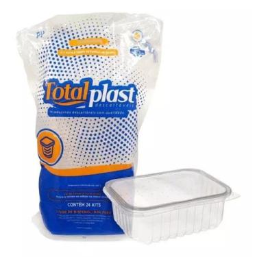 Imagem de Pote grande retangular p freezer microondas proção levar delivery cong