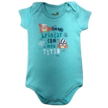 Imagem de Body Manga Curta Bebê Masculino REF:10328 - Kiko e Kika, Verde, M