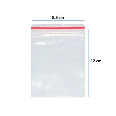 Imagem de Saco Transparente Saquinho Plástico Fecho Zip 8,5x12 500 Uni - B&K