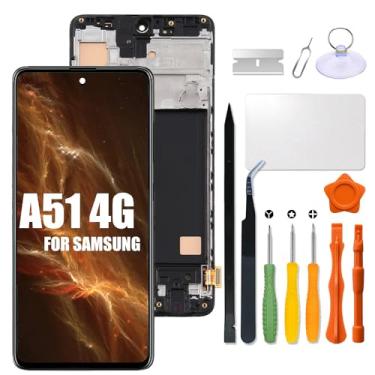 Imagem de Substituição de tela para Samsung Galaxy A51 4G 2019 com moldura digitalizadora para Samsung A515 Display LCD A515U A515F A515F/DSN A515F/N com kit de reparo (não A51 5G, não função de impressão