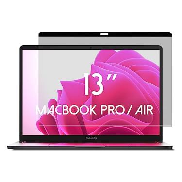 Imagem de ANBAC Protetor de tela magnético de privacidade para laptop para MacBook Pro de 13 polegadas (2016-2022, M1/M2) e MacBook Air (2018-2020, M1) - Protetor de tela de segurança com bloqueio de luz azul,