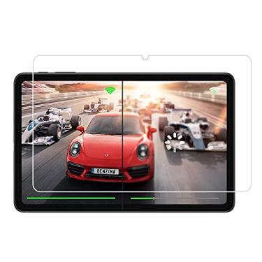 Imagem de Zshion Protetor de tela compatível com ALLDOCUBE iPlay 40 Pro/iPlay 40H, película protetora de vidro temperado de dureza 9H com anti-impressão digital, sem bolhas, transparente, transparente