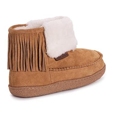 Imagem de MUK LUKS Pantufa feminina de couro Veroni, Camelo, 40