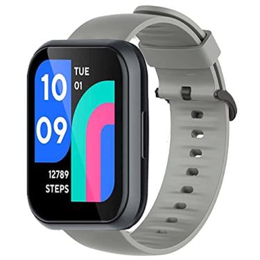 Imagem de Pulseira de silicone Lamshaw compatível com relógio Wy ze de 47 mm, pulseira macia de substituição com fivela de aço inoxidável compatível com relógio inteligente Wy ze de 47 mm (cinza)