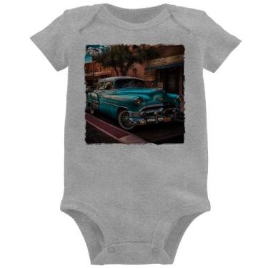 Imagem de Body Bebê Carro clássico azul - Foca na Moda, Cinza, GG