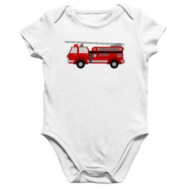 Imagem de Body Bebê Algodão Caminhão de Bombeiro - Foca na Moda, Branco, GG
