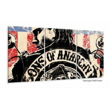 Imagem de Quadro Sons Of Anarchy Séries Decorativo Em Tecido 120x60 3 peças - Wa