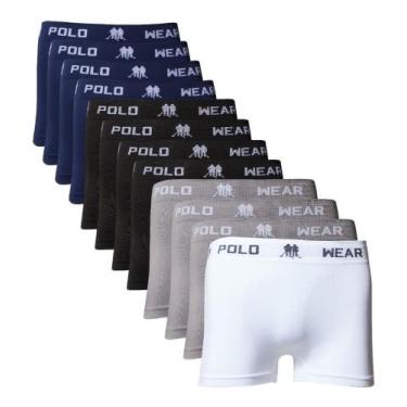 Imagem de Kit Com 12 Cuecas Masculina Boxer Em Microfibra Polo Wear, GG