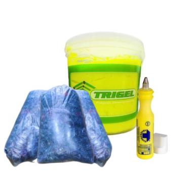 Imagem de Estopa Mista 2Kg, Marcador Industrial & Polymix Desengraxante Verde - 