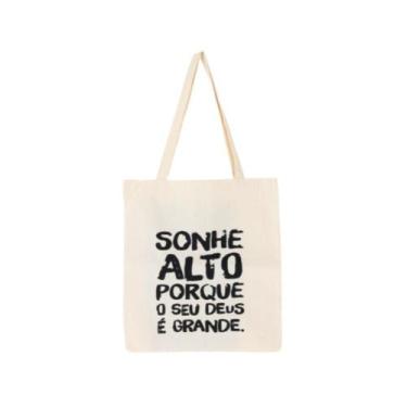 Imagem de Bolsa Feminina Ecobag 100% algodão Estampa SONHE ALTO - CARIOCA MAIS