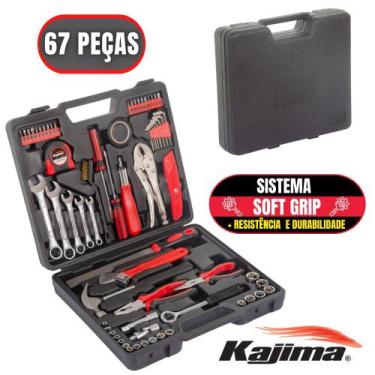 Imagem de Maleta De Chaves E Ferramentas Kajima JFH67P Com 67 Peças Sistema Soft