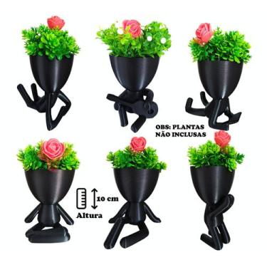 Imagem de Kit Vaso Decorativos Para 6 Suculentas Robert Plant Bob - marxgreg3d