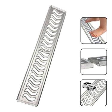 Imagem de Grelha Pluvial 10x50 com Suporte  - Alumínio Escovado  - ZNubi Grelhas