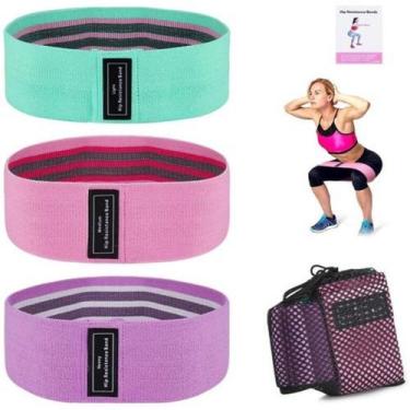 Imagem de Kit 3 Faixas Elásticas Para Treino de Exercício Super Bands Academia -