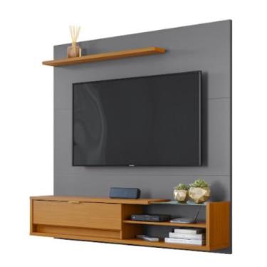 Imagem de Painel de tv dali 1,60 largura madero tauari/cinza - Village Móveis