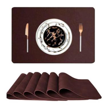 Imagem de 16 Jogo Americano COURO  Impermeável Limpa Facil para MESA - GENERTOY,