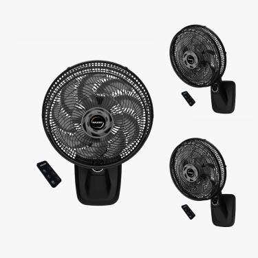 Imagem de Kit Mallory - 3 Ventiladores Parede Smart Control 40Cm Diâmetro Com Controle Pr-Gr - 220V