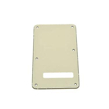 Imagem de Dopro Strat Guitar Back Plate ST Trem Tremolo Cover serve para para-lama padrão EUA/México Stratocaster branco envelhecido 3 camadas