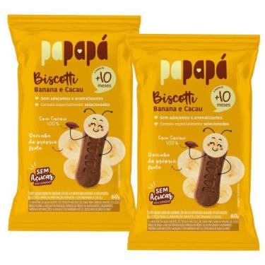 Imagem de Kit 2 Biscotti Papapá 10+ Meses Sabor Banana e Cacau 60g