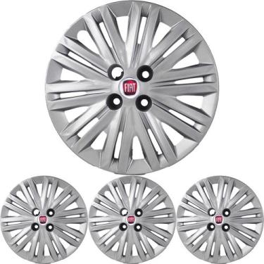 Imagem de JG 4 Calota Punto TODOS Aro 15 Prata Metálico com Emblema - Prime