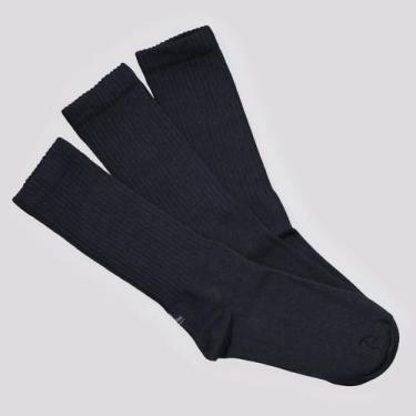 Imagem de Kit Meia Lupo Sport Walk Cano Longo 3 Pares Preta, 37-40