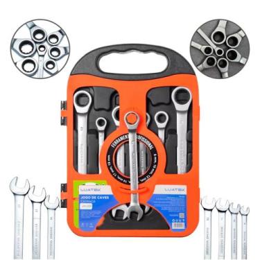 Imagem de Conjunto Chaves de Boca com Catraca Articulada - 7 Peças Original - Lu