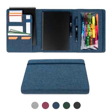 Imagem de Kaitiaki Capa fólio 2.0 compatível com caderno inteligente Rocketbook – organizador de portfólio, suporte para cartão de visita, bolso para caneta com zíper, portfólios para homens e mulheres, tamanho