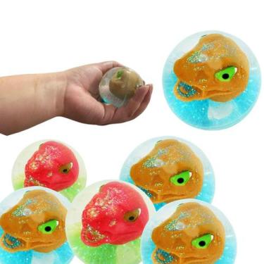 Imagem de Brinquedo Infantil Bolinha pula pula Dinossauro com Glitter - Daicomme