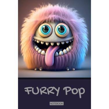 Imagem de Furry Pop Funny Monster Bounce Ball Journal Paperback: 100 Blank Ruled Pages 6x9 inch: I Love Monsters, Funny Monster Cartoon Notebook Diary, Back to School