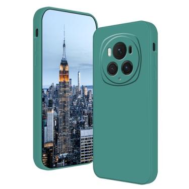 Imagem de Compatível com Honor Magic 6 Pro, capa de silicone líquido, verde-escuro, toque suave Honor Magic 6 Pro, capa fina à prova de choque (verde escuro)