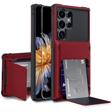 Imagem de GOVTAN Capa compatível com Samsung Galaxy S25 Ultra 5G com suporte de cartão integrado [loja com 5 cartões], proteção RFID, capa de telefone resistente à prova de choque de TPU de camada dupla,