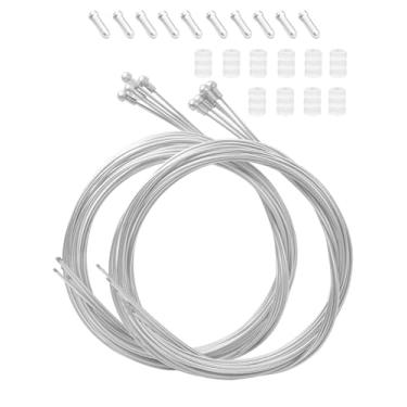 Imagem de Ciomszan 10 peças de cabo de freio de bicicleta, cabos de câmbio de desviador de bicicleta, kit de cabos de câmbio de linhas de freio dianteiro e traseiro para Shimano Sram Road Mountain Bike (apenas