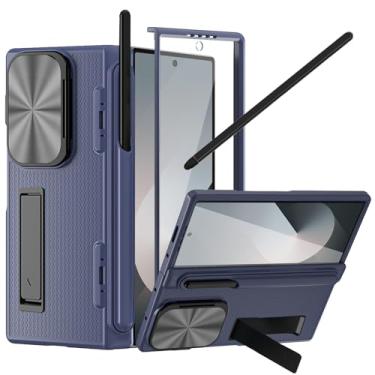 Imagem de YQODSZ Capa para Samsung Galaxy Z Fold 6 com capa para câmera, capa de celular Z Fold 6 com suporte para caneta S e Stylus fina embutida protetor de tela protetor de dobradiça com suporte para Z Fold