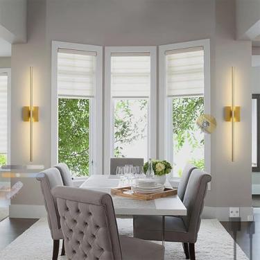 Imagem de Luminárias de parede modernas, arandela LED regulável com controle remoto, luminária de parede com interruptor de toque, iluminação alimentada por bateria recarregável por USB, rotação de 35