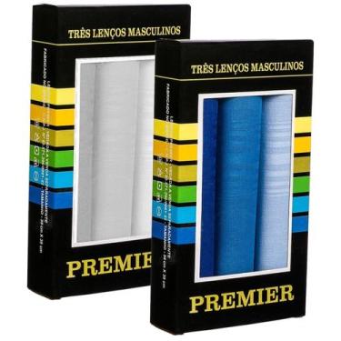 Imagem de 6 Lenços De Bolso Masculinos 39x39 Premier Presente Pais, Sortidos